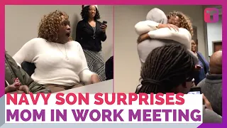 Navy Son Sneaks Into Meeting To Surprise Mom