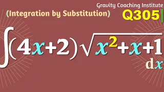 Q305 | ∫(4x+2) √(x^2+x+1) dx | Integral of 4x + 2 sqrt(x^2+x+1) | Integrate 4x + 2 sqrt(x^2+x+1) dx