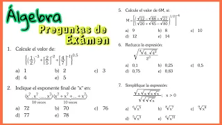 Teoría Exponentes ALGEBRA Academia Cesar Vallejo 8 ejercicios Resueltos