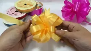 HOW TO MAKE AN EASY GIFT RIBBON BOW STEP BY STEP POMPOM POM POM PON MUST WATCH