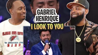 FIRST TIME REACTION-  GABRIEL HENRIQUE• I LOOK TO YOU • LARGEST ORCHESTRA TO SING WITH.