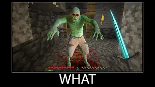 Minecraft wait what meme part 206 realistic minecraft Zombie attack