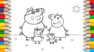 Learn How to Draw the Peppa Pig's Family | Step-by-Step Easy Drawing Tutorial for Kids