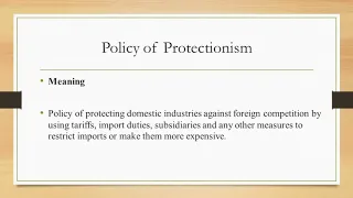 Meaning of Free trade and Protectionism