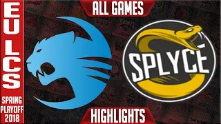 ROC vs SPY Playoffs Highlights ALL GAMES | EU LCS Quarterfinal Spring 2018 | Roccat vs Splyce