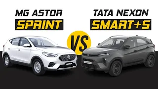 MG Astor Sprint vs Tata Nexon Smart Plus S | Which Car Is More Value For Money? | March 2024