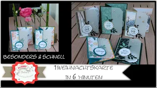 1 Karte in 6 Minuten - Weihnachtskarte basteln - einfache Weihnachtskarte - Stampin´Up! - Anleitung