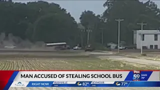 Suspect steals school bus, leads police on chase through 2 counties