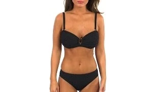 Sunsets Nautical Net Black Shirred Bandeau Top | SwimOutlet.com