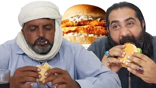 Tribal People Try Fish Sandwich First Time | Villagers Eat Fish Burger