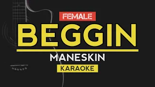 Beggin - Maneskin FEMALE KEY | Karaoke Instrumental With Lyrics