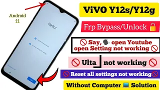 Vivo y12g frp bypass open youtube not working latest trick without computer vivo y12g / y20a