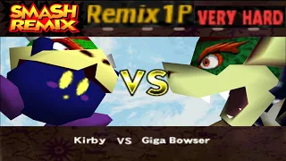 Smash Remix - Classic Mode Remix 1P Gameplay with Kirby w/ Bowser Hat (VERY HARD)