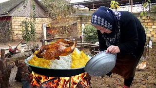 Grandma Cooked Ducks with Walnuts - Rural Style Azerbaijani Pilaf