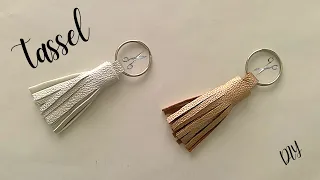 TASSEL DIY with faux leather | How to create a faux leather tassel keychain