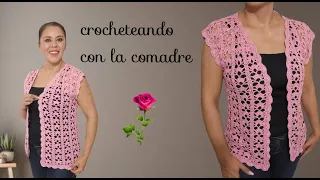 🌟🌟🌟como tejer chaleco o cárdigan a crochet parte#1 fácil y rápido crocheteando con la comadre