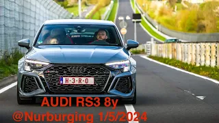 RS3 8Y at Nurburgring - close call M2 - motorbikes - TTRS - yellow flags