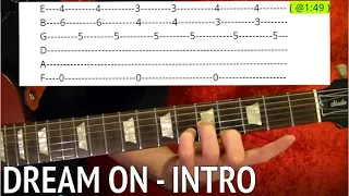 Dream On Intro Guitar Lesson by Aerosmith WITH TABS