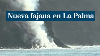 Se forma una tercera fajana en el agua por el volcán de La Palma