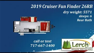 2019 Cruiser Fun Finder 26RB for sale at Lerch RV PA RV Dealership