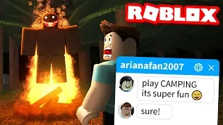 My fans TRICKED ME into playing this Roblox game.. (Camping)
