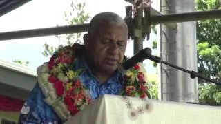 Fijian Prime Minister Voreqe Bainimarama opens new school block.