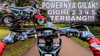 SUPERMOTO 450 CC POWERNYA GOKIL!!!|| GIGI 5 CUMA DI GAS MASIH TERBANG