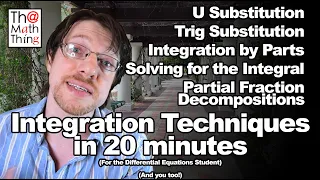 Calculus Integration Techniques in 20 Minutes