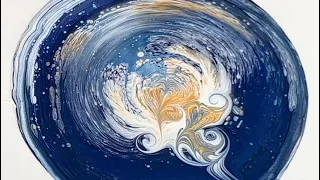 3D EFFECT!! - Galaxy Style Straight Pour - TLP Sapphire - Fluid Art Technique