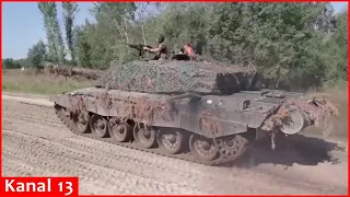 Footage of Ukrainian army preparing for counteroffensive with "Challenger 2" tanks