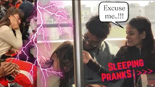 Sleeping Prank || Public Reactions || Slept On His Boyfriend See Girlfriend's Reaction || Rasi Verma