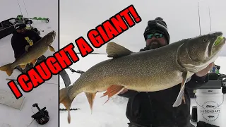 Ice Fishing GIANT LAKE TROUT! | The NEW "YOUTUBE" Record!