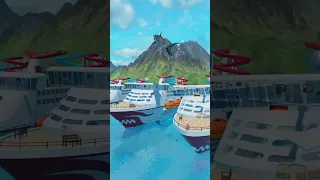 🚢🦈 Hilarious Roblox Cruise Ship Stunt Jump #roblox #sharkbite2