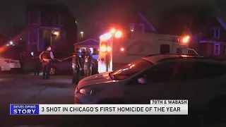 3 shot in Chicago's first homicide of the year, police say