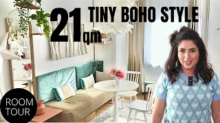 21 qm Tiny Wohnung in Berlin I Roomtour I Studenten Wohnung im Boho Style