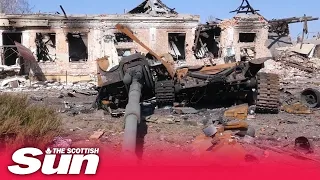 Damage and destruction in the liberated city of Trostyanets as Ukraine take it back from Russians