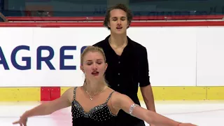 Olga GIGLAVA / Yegor YEGOROV UKR Ice Dance - Free Dance- Zagreb 2017