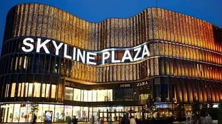 Skyline Shopping mall Frankfurt city (Germany)     4k