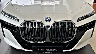 (2024) The New BMW i7 xDrive60 White Color | First Look! Exterior and Interior Details