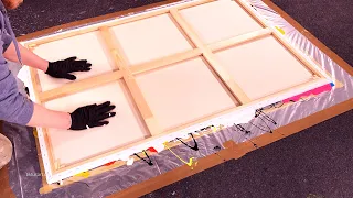 My Biggest Dip Painting - How to Turn your Leftover Paint into Art