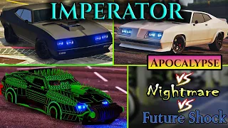 IMPERATOR Nightmare VS. Future Shock VS. Apocalypse  Muscle Car - Clean - Arena War - Car Comparison