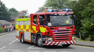 Retained Northants Fire Brackley Fire Engine Turning Out with LIGHTS + SIRENS