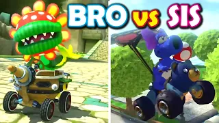 Mario Kart 8 Deluxe: Mushroom Cup! *BRO VS SIS!!*