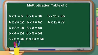 Multiplication table of 6