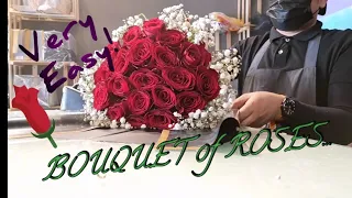 HOW TO WRAP A BOUQUET USING ROSES AND BABY'S BREATH. (TUTORIAL)