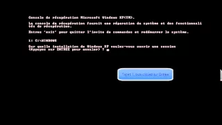 Réparer le demarrage (fixboot & fixmbr) de windows xp avec le CD d'installation