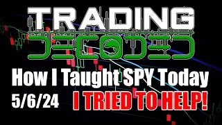 How I Taught SPY Today - 5/6/24 - I TRIED TO HELP!