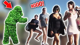 Funny Bushman Prank Scaring People at The Beach | Kimoo Pranks