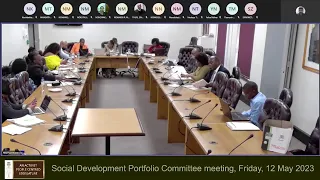 Social Development Portfolio Committee meeting, Friday, 12 May 2023