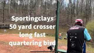 How to shoot sporting clays, 50 yard crosser long fast quartering bird.